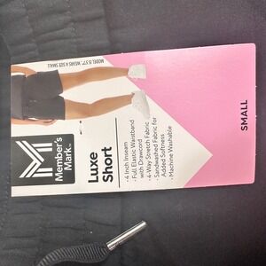Member's Mark Luxe Shorts‎ Black S NWT 4" Inseam Lounge Athleisure
